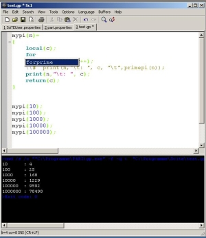 screenshot showing scite with parimode